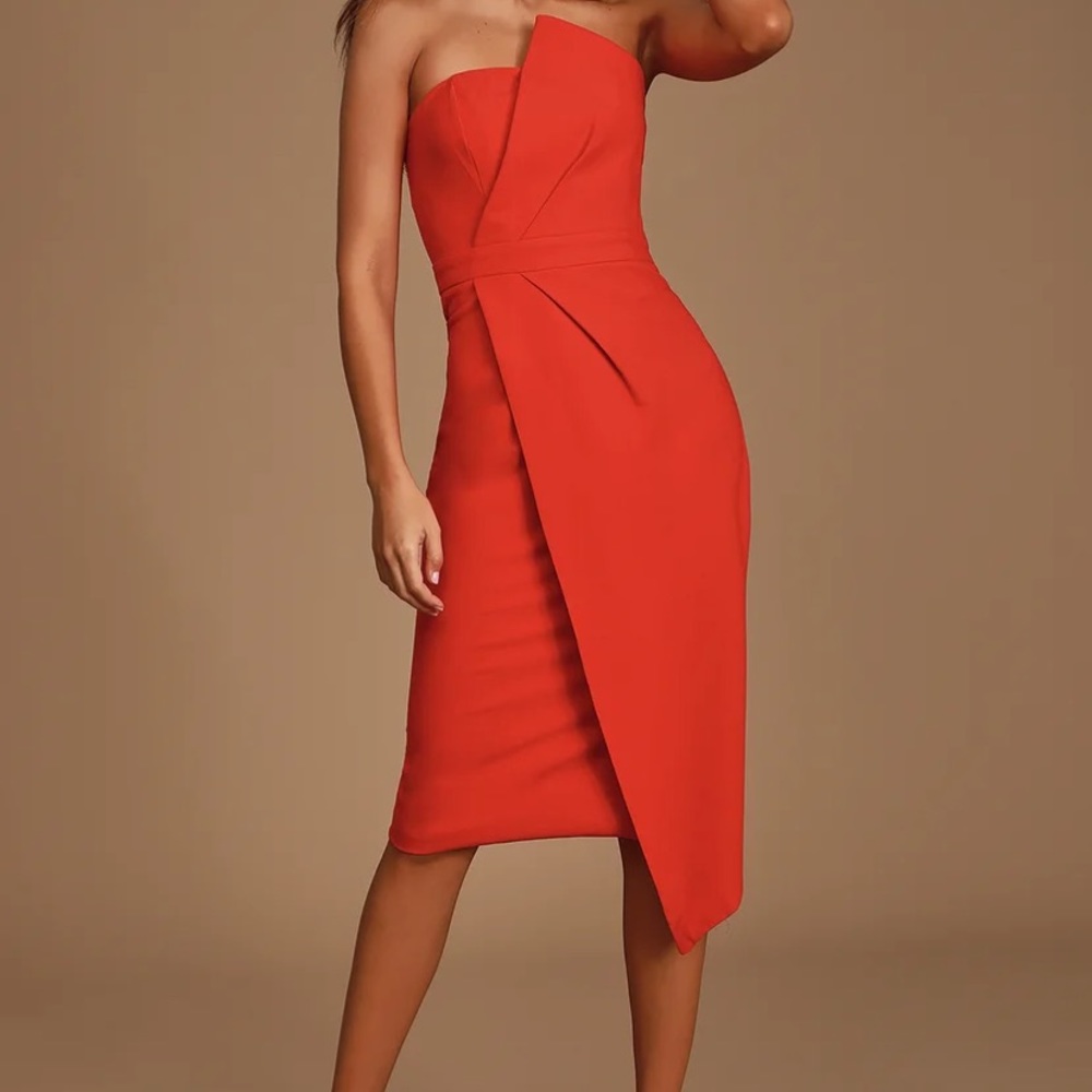 Lulu’s Asymmetrical Red Dress